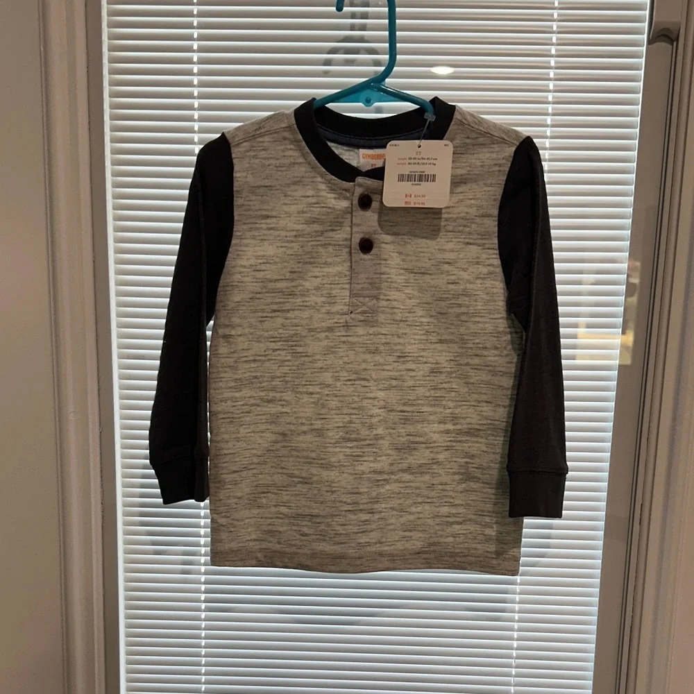 Gymboree Light Gray and Dark Gray Long Sleeve Tee